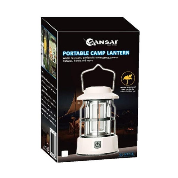 Sansai GL-H721S-I IP44 3Watt 150lm Battery Power Emergency Camping Lantern Ivory