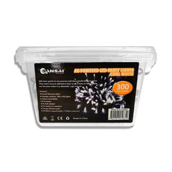 Sanssai GL-LC300W 300 LED Party String Lights Cool White Outdoor Decor