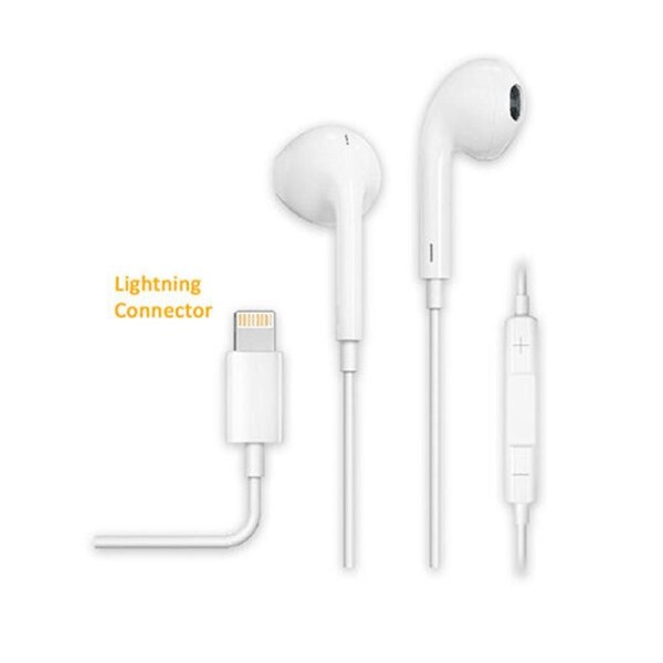 Sansai IPH-2201 Noise Cancelling Wired Lightning Earphone 1.2m White