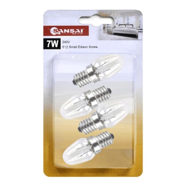 Sansai GL-AE1207 E12 7Watts Global Warm White Light Small Edison Screw 4 Pack