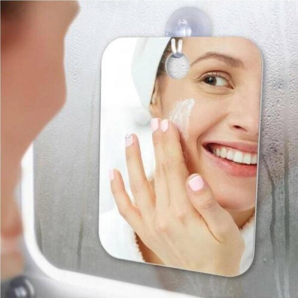 Anti-Fog Free Shower Mirror Fogless Shaving Mini Make Up Mirror