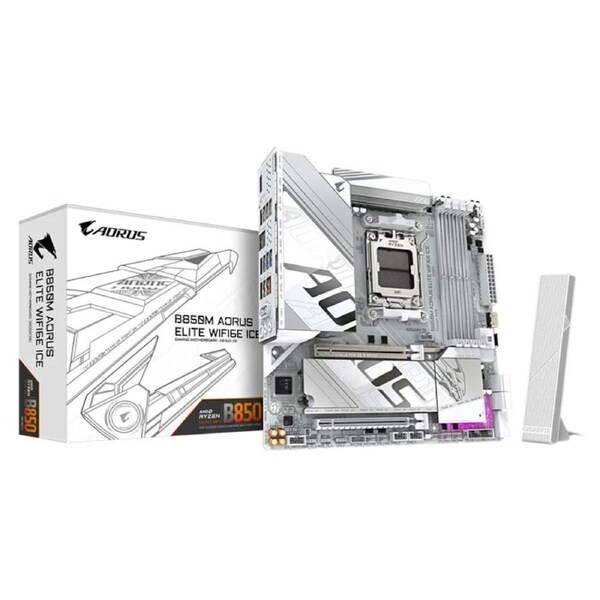 Gigabyte B850M A Elite WiFi6E Ice AM5 mATX Motherboard (B850M A ELT WF6E ICE)