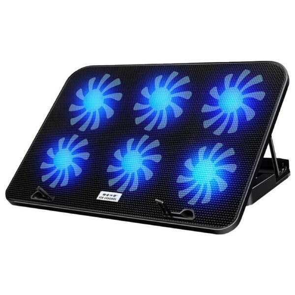 12"-17" Laptop Blue LED A9 Laptop Cooler 6 Powerful Fan Table Stand