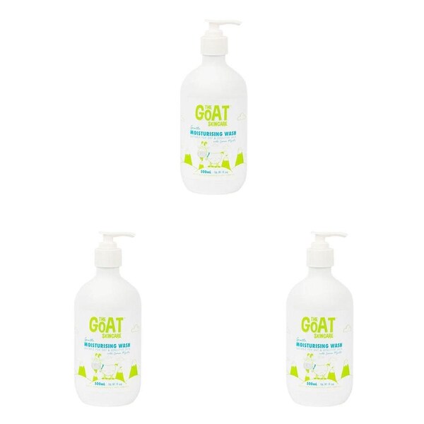 3PK The Goat Skincare Gentle Moisturising Body Wash Cleanser Lemon Myrtle 500ml