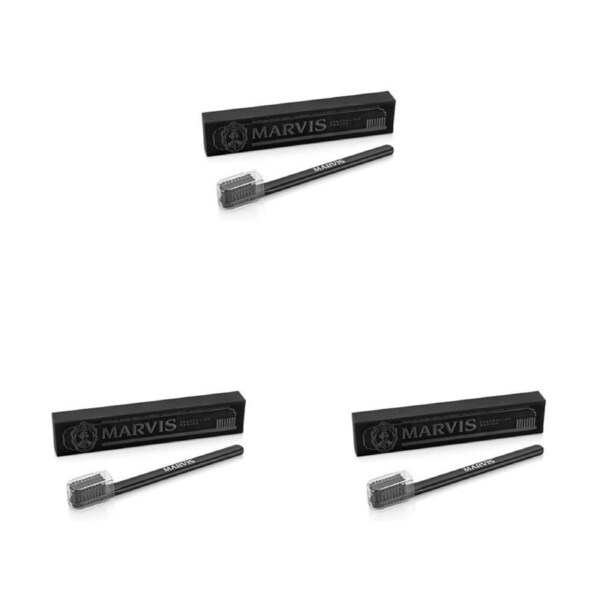 3PK Marvis Medium Firmness Bristles Acrylic Black Oral Care Classic Toothbrush