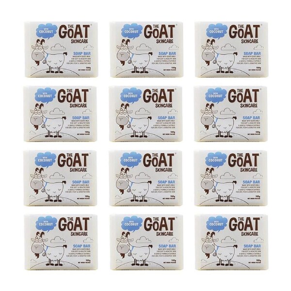 12PK The Goat Skincare Cleansing Soap Bar w/ Coconut 100g For Sensitive Skin