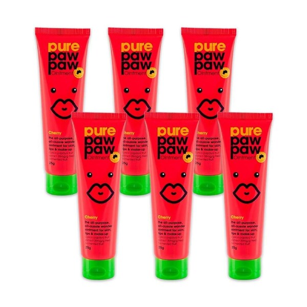 6PK Pure Paw Paw Ointment 25g Multi Purpose Dry Skin Ointment Lip Balm Cherry