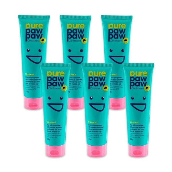 6PK Pure Paw Paw Ointment 25g Multi Purpose Dry Skin Ointment Lip Balm Coconut