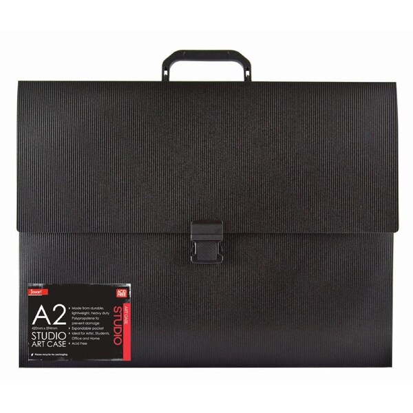 Jasart A2 Studio Art Craft Case School Artworks Storage Organiser/Holder BLK