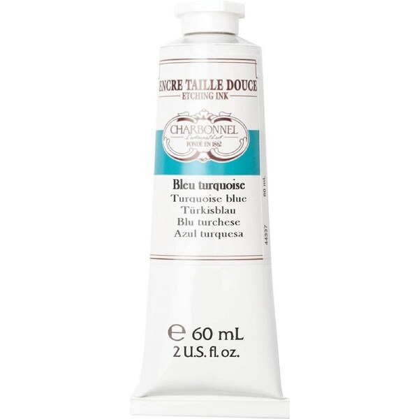 Charbonnel 60ml Etching Ink Art Oil-Based Artist Paint Tube S2 Turquoise Blue