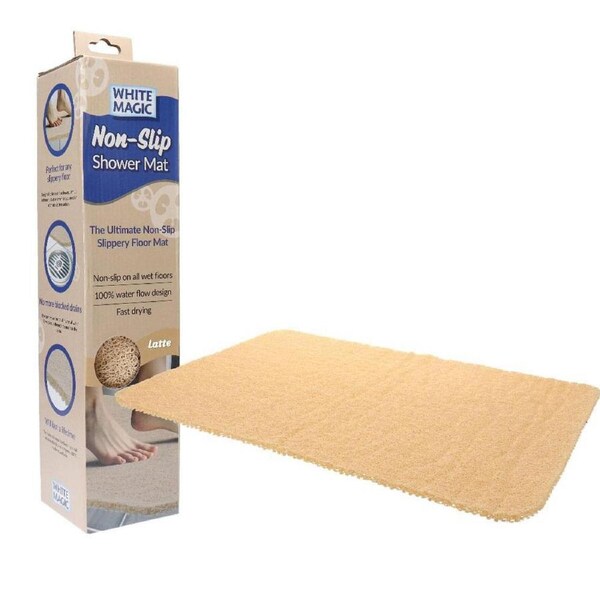 White Magic Home/Bathroom Non-Slip Floor Shower Quick Drying Mat/Rug Latte