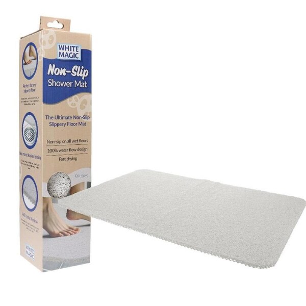 White Magic Home/Bathroom Non-Slip Floor Shower Quick Drying Mat/Rug Cream