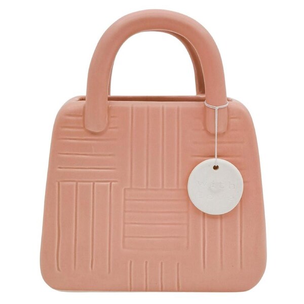 Urban Handbag Planter Plant Pot Pink 19cm Decorative Outdoor Garden Decor