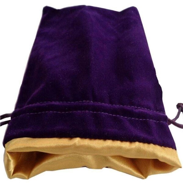 Dice Bag - MDG Large Velvet with Gold Satin Lining - Purple