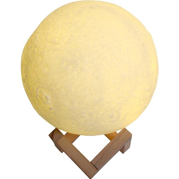 LVD Usb Moon Lamp Home/Nursery Decor Children/Baby w/ Wood Frame 17x21cm