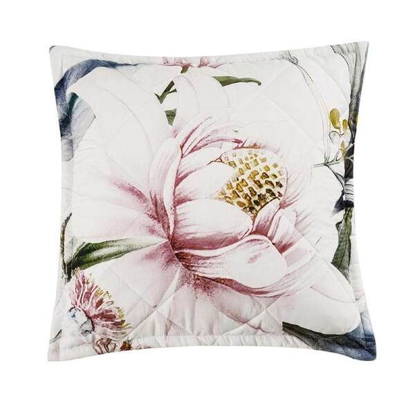 Bianca Indi Polyester Square White Cushion Cover Quilt Pillowcase 43x43cm