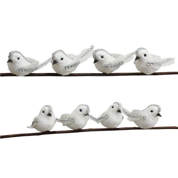 8pc LVD Clip Birds Duchess Home/Living Room Xmas Tree Ornament Decor 9cm