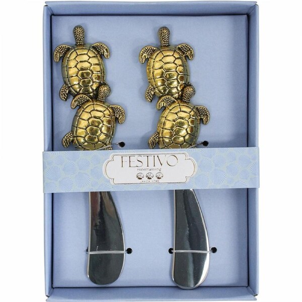 2pc LVD Spreader Gold Turtle Kitchen Cutlery Serveware/Tableware 14.5X10.5CM