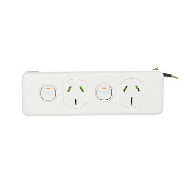 Trader Puma PUPP2GSK1015 - Narrow Double Power Point 10A and 15A - White