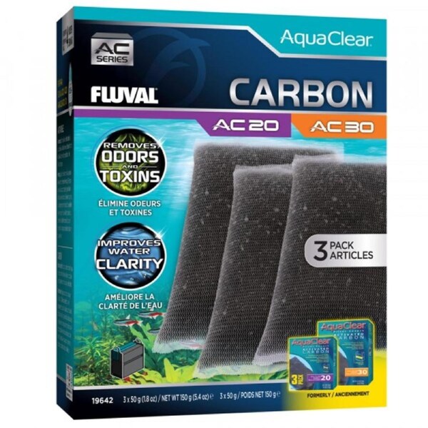 Fluval AquaClear 20/30 Activated Carbon Insert 3pk (19642)
