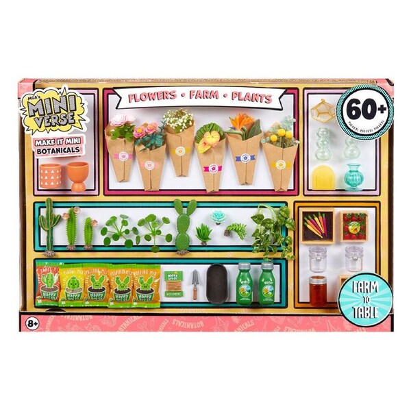 60pc MGA's Miniverse Make It Mini Botanicals Miniature Toy Plant Set Kids 8y+