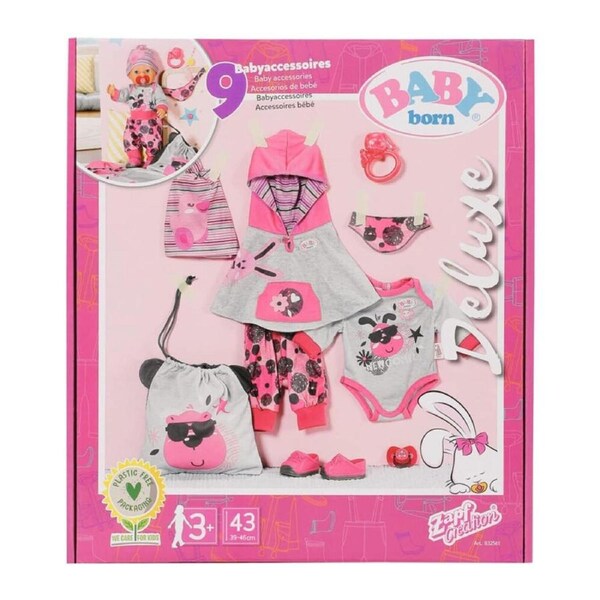 Baby Born Deluxe First Arrival 43cm Baby Doll Clothes/Accessories Set Kids 3y+