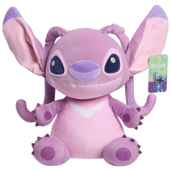 Disney Stitch Comfeez Weighted Kids/Children Soft Cuddle Plush Angel Pink 3y+