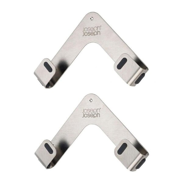 2pc Joseph Joseph Space Stainless Steel Pan Lid Holders Rack Wall/Door Mount