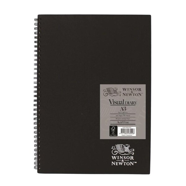 Winsor And Newton Wire Bound Visual Diary 60 Sheets 110gsm A3 FSC MIX CREDIT