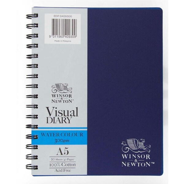 Winsor And Newton Wire Bound Black Paper Visual Diary 40 Sheet A3 FSC MIX CREDIT