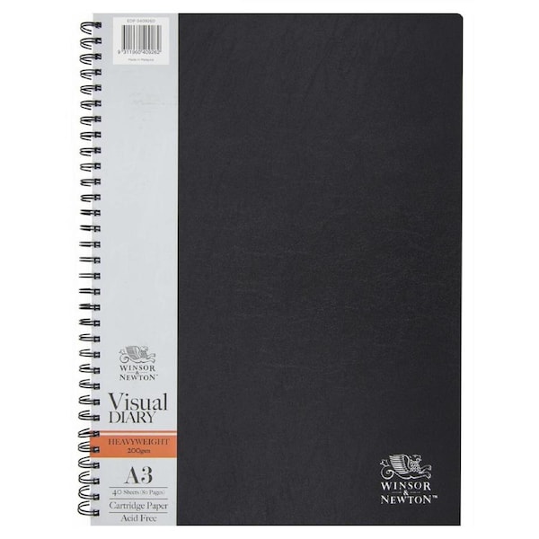 Winsor And Newton Double Wire Bound Heavyweight Visual Diary 40 Sheets A3 200gsm
