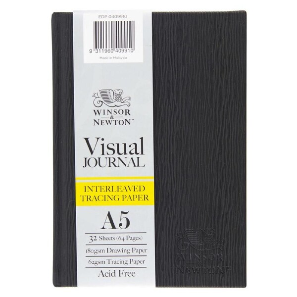 Winsor And Newton Hardbound Interleaved Tracing Paper Visual Journal A5 64-Pages