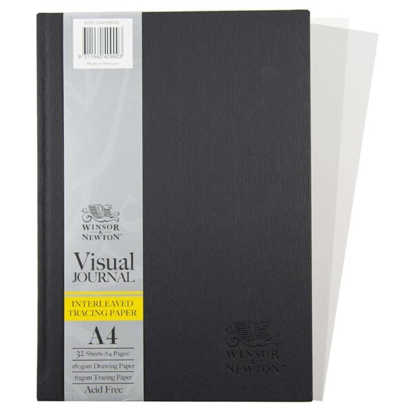 Winsor And Newton Hardbound Interleaved Tracing Paper Visual Journal A4 64-Pages