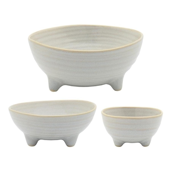 3pc Ecology Ottawa Stoneware Nesting Bowls Dishes Set 8/12/16cm Oyster