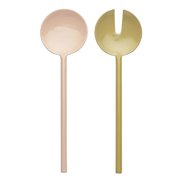 2pc Ecology Stainless Steel/Enamel Apostle Salad Servers 26cm Blush & Ochre