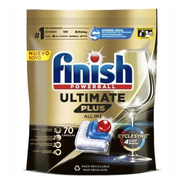 70pc Finish Powerball Ultimate Plus Dishwashing Dish Cleaning Tablets/Capsules