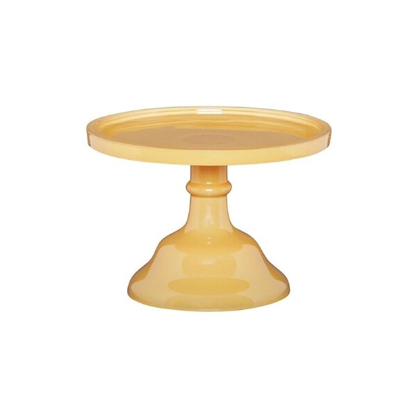 Ecology Glass Torte Cake Stand Dessert Display Holder 19x13cm Honey Yellow