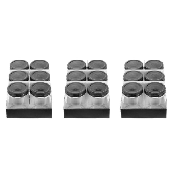 3x 6pc Lemon & Lime 300ml Preserve Jar Bottle Capri Glass w/ Black Lid Storage