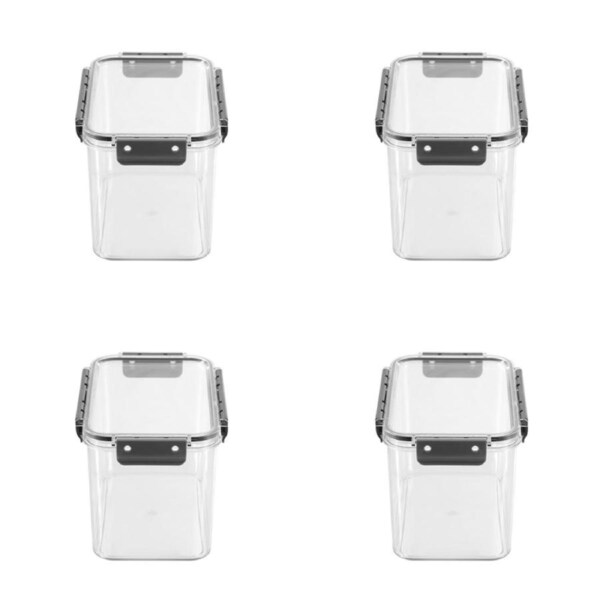4x Boxsweden Crystal 2.7L/21cm Pantry Storage Container Home Food Organiser CLR