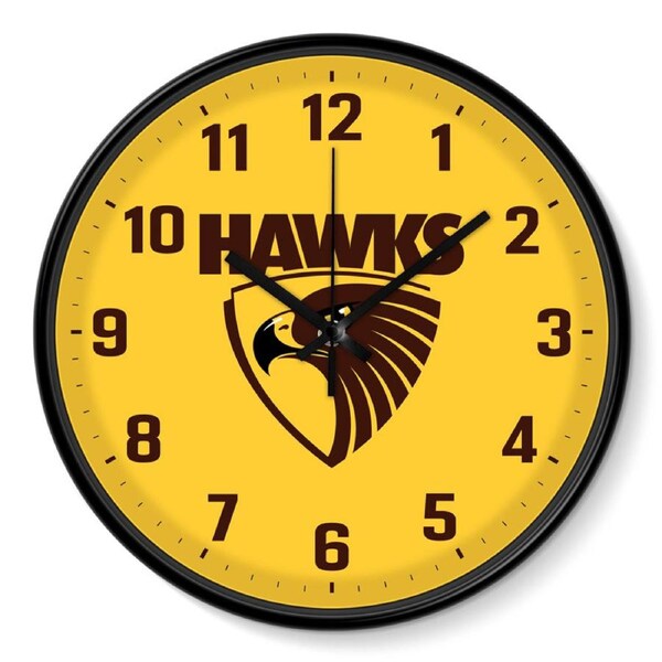 Hawthorn Hawks AFL 30cm Team Logo Wall Clock