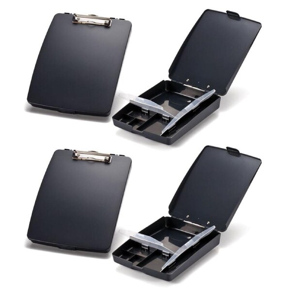 2PK Esselte Smart Desk Portable Table Organiser/Storage w/ 6 Compartments Black