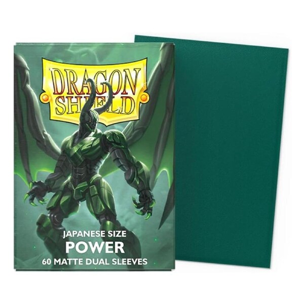 Dragon Shield Japanese 60ct Dual Matte Power Metallic Green Sleeves 59x86mm