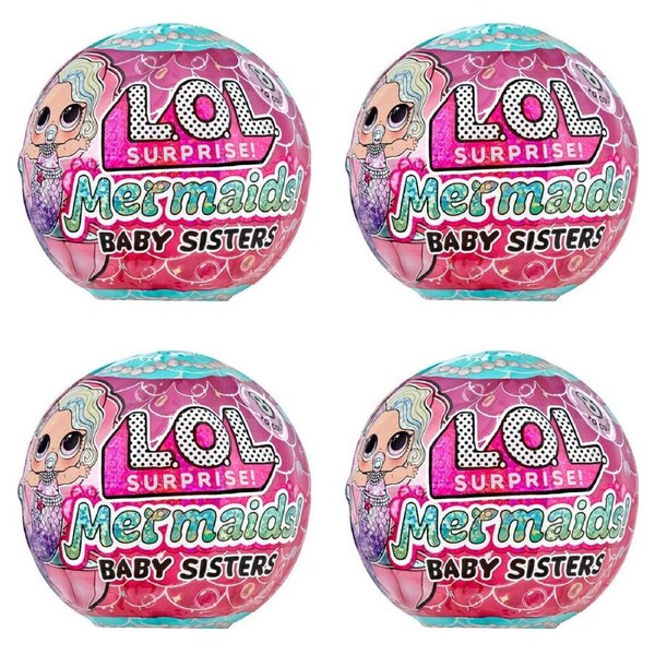 4PK LOL Suprise! Mermaids! Baby Sisters Mermaid Figures Assorted Kids/Child 4y+
