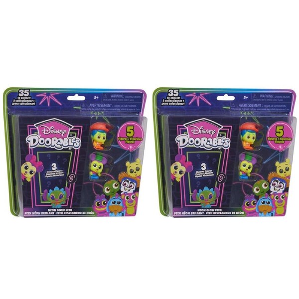 10pc Disney Doorables Neon Glow Peek Kids/Children Interactive Toy Assorted 5+
