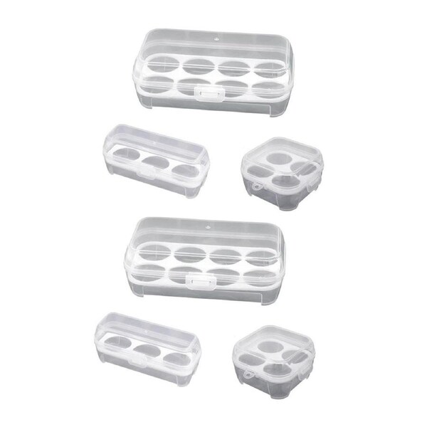 6PCS Portable Egg Storage Box Shockproof Sealed Plastic With Lid Camping Box
