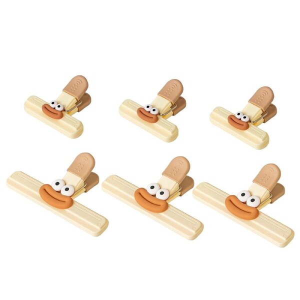 6pcs Plastic Clip Seal Food Snack Clip Sealer Bag Clips for Kitchen Storage