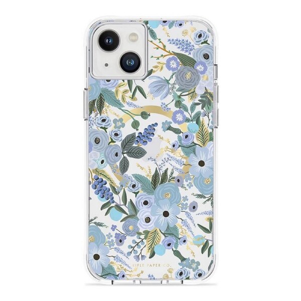 [RP049278] Case Mate Rifle Paper Case - MagSafe for iPhone 14 Plus - Garden Party Blue