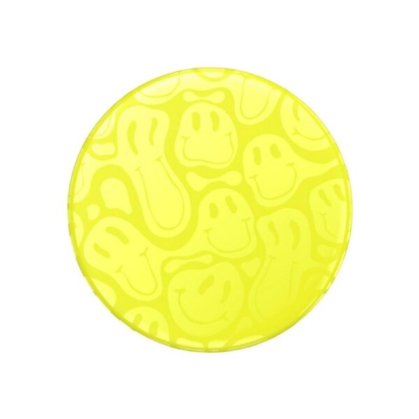 Popsockets PopGrip Universal Grip (Gen2) Holder - Neon Jolt Yellow Smiley Melt [806898]