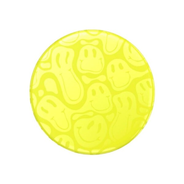 [806898] Popsockets PopGrip Universal Grip (Gen2) Holder - Neon Jolt Yellow Smiley Melt