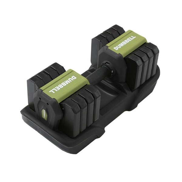 FitnessMaster 25KG Adjustable Dumbbell Set Home GYM Exercise Equipment Anti-rolled Green